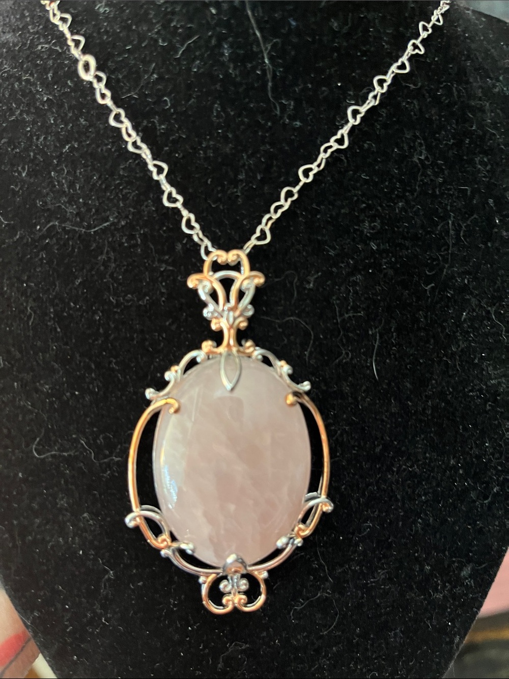 ππΈπGEMS EN VOGUE ROSE QUARTZ LARGE PENDANT. πππΈπππΈ - Picture 2 of 7